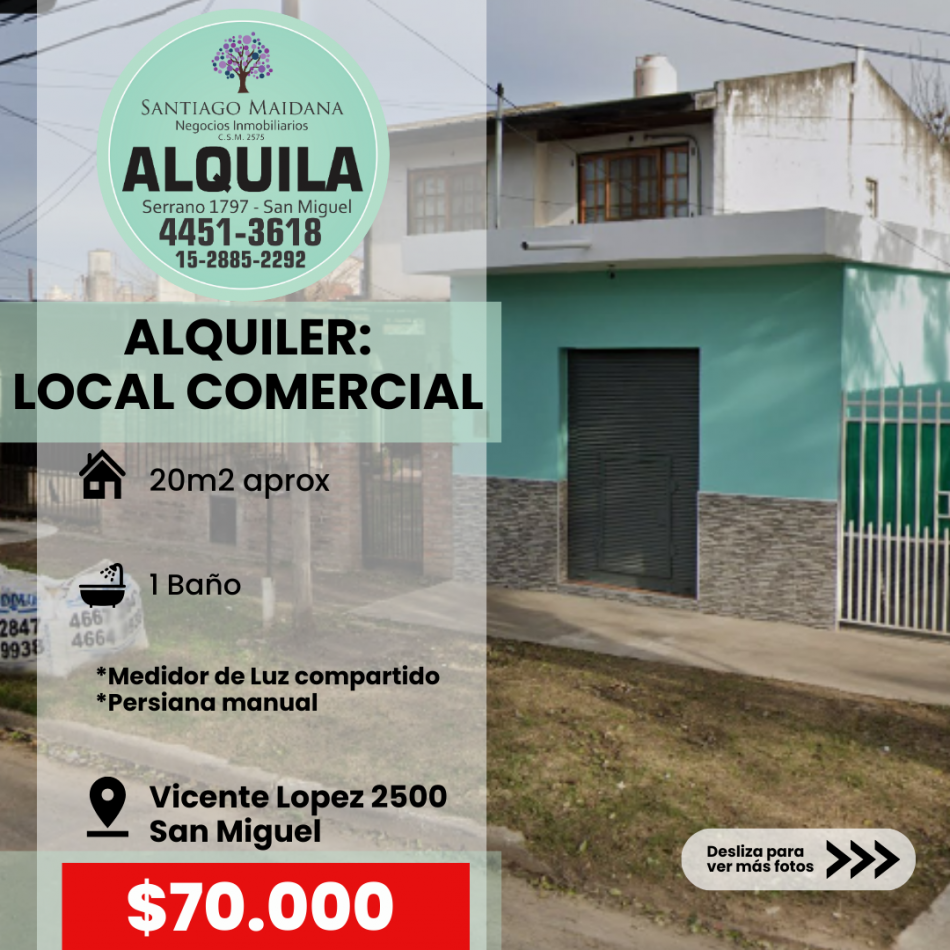 Foto Local en Alquiler en San Miguel, Buenos Aires - $ 70.000 - pix118606292 - BienesOnLine