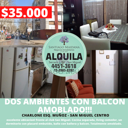 ALQUILER DOS AMBIENTES SAN MIGUEL CENTRO