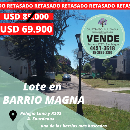 LOTE BARRIO CERRADO MAGNA 530M2