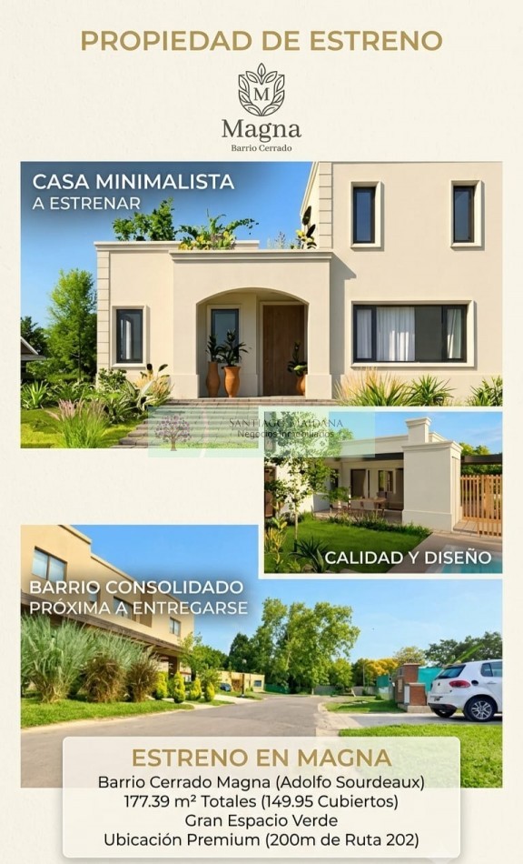 VENTA CASA CATEGORIA A ESTRENAR BARRIO MAGNA BARRIO CERRADO