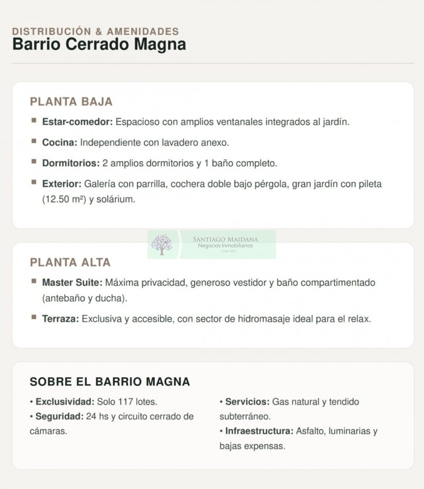VENTA CASA CATEGORIA A ESTRENAR BARRIO MAGNA BARRIO CERRADO