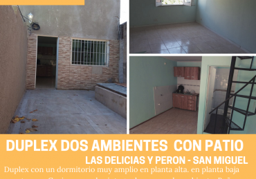 ALQUILER DUPLEX DOS AMBIENTES SAN MIGUEL
