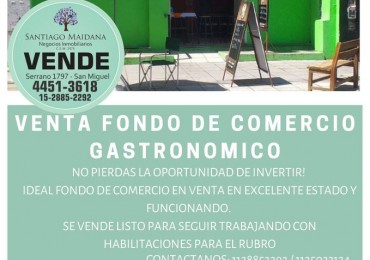 FONDO DE COMERCIO GASTRONOMICO