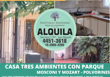 ALQUILER CASA TRES AMBIENTES 