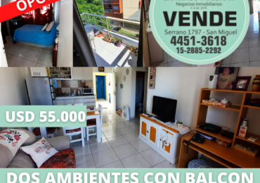 VENTA DOS AMBIENTES CON BALCON SAN MIGUEL CENTRO