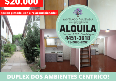 DUPLEX DOS AMBIENTES SAN MIGUEL CENTRO