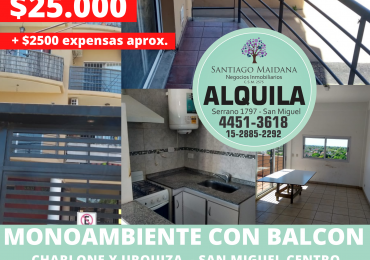 ALQUILER MONOAMBIENTE SAN MIGUEL CENTRO
