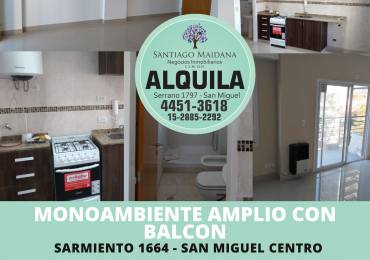 MONOAMBIENTE AMPLIO CON BALCON SAN MIGUEL CENTRO
