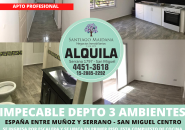 DEPARTEMANTO TRES AMBIENTES APTO PROFESIONAL