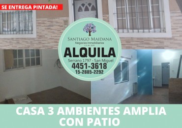CASA TRES AMBIENTES CON PATIO EN SAN MIGUEL