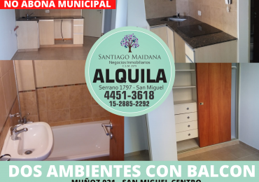 ALQUILER DOS AMBIENTES CON BALCON SAN MIGUEL CENTRO