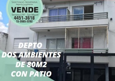 VENTA DOS AMBIENTES CON PATIO SAN MIGUEL CENTRO