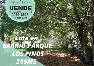 LOTE EN BARRIO LOS PINOS JOSE C PAZ 