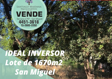 VENTA LOTE IDEAL INVERSORES ZONA RMI SAN MIGUEL