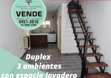 VENTA OPORTUNIDAD DUPLEX 3 AMBIENTES EN SAN MIGUEL