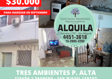 TRES AMBIENTES SAN MIGUEL CENTRO