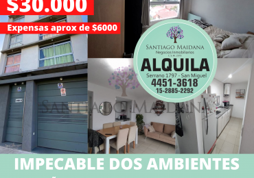 Alquiler Departamento 2 Ambientes Moderno San Miguel